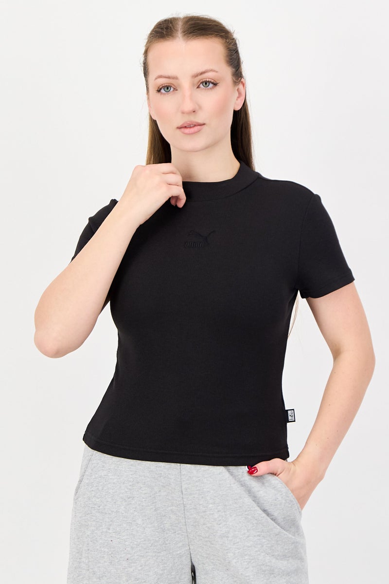 PUMA Women Slim Fit Short Sleeve Outdoor T-Shirt, Black - Image 1